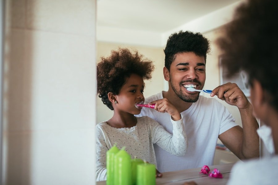 Family Brushing Teeth